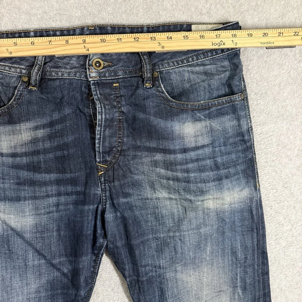 Diesel BUSTER Regular Slim Tapered Jeans Mens 34x32 Blue Medium Wash Denim 0831Q
